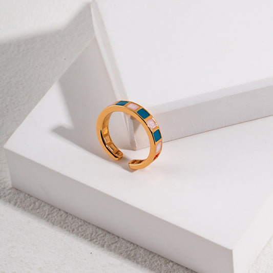 Morandi Color Square Ring